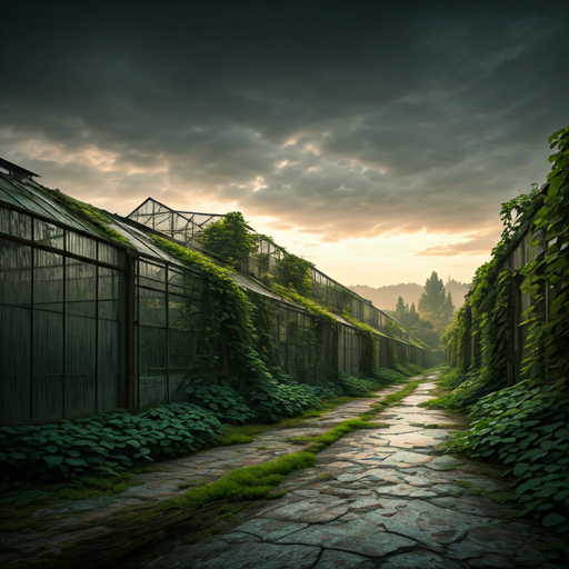 Abandoned greenhouses and peri-urban farmland north of Valencia